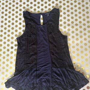 American Eagle Outfitters Blue Peplum Backless Tank Top